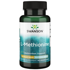 60 vegetarian capsules packaging for Swanson L-Methionine AJI