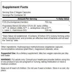 Swanson Ultra Probiotic for Seniors bottle back label