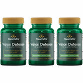 Front view of Swanson Vision Defense bottle showing 60 softgels in a 3-pack