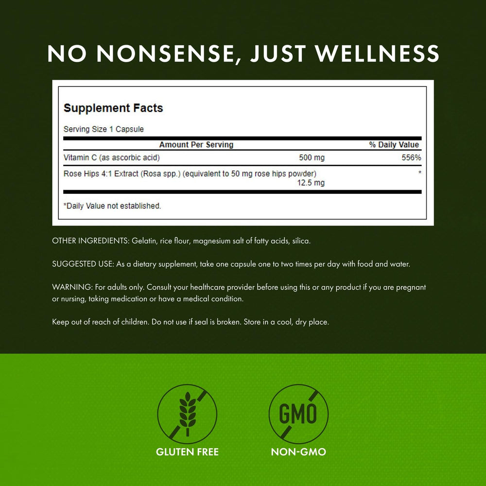 Capsule featuring Vitamin C and rose hips