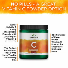 Pouring Swanson Vitamin C Powder into a scoop