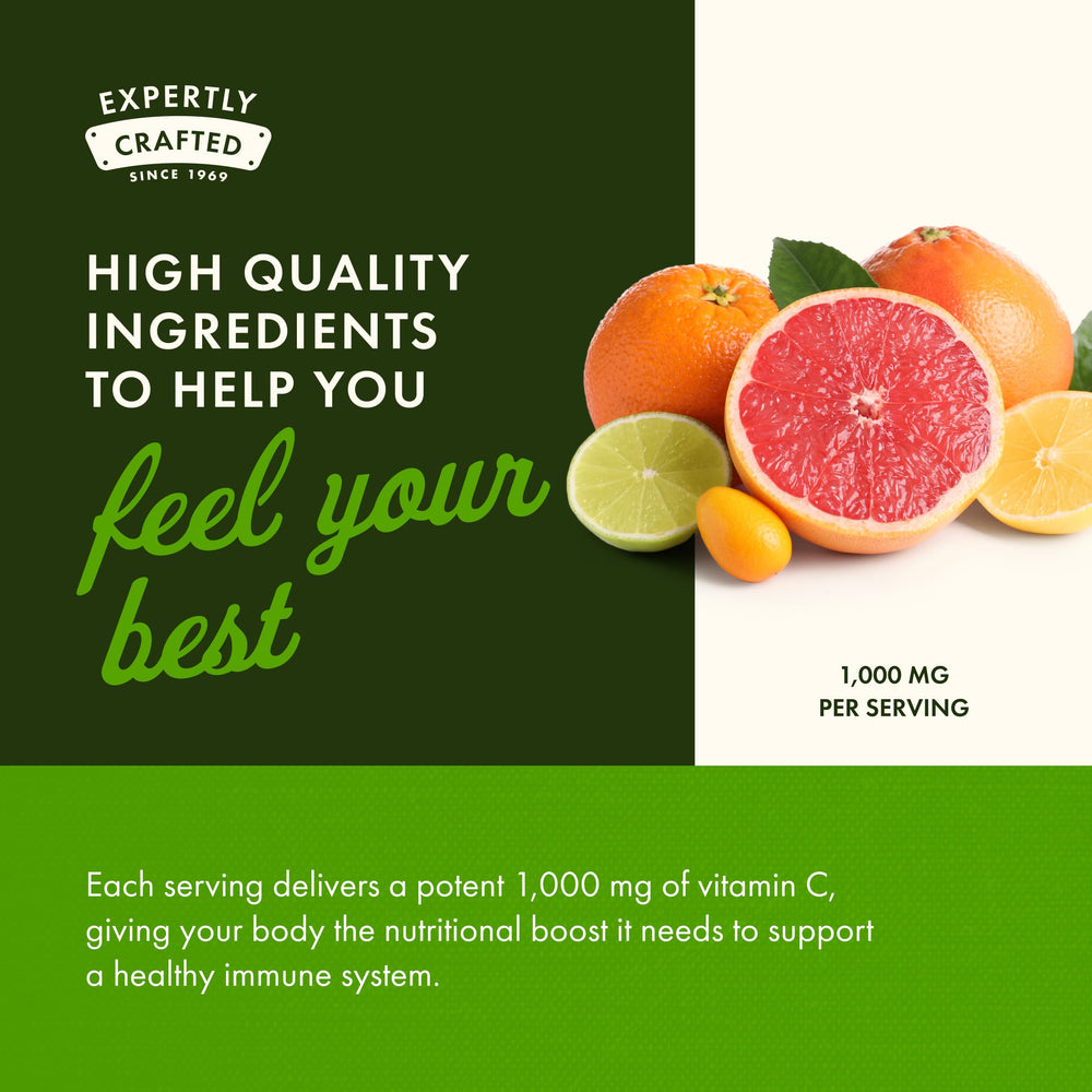 Quality testing and GMP certification imagery for Swanson Vitamin C Powder