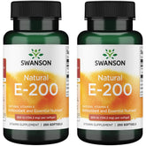Swanson Natural Vitamin E 200 IU softgels bottle - 250 softgels, 2-pack
