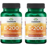 Swanson Vitamin E 200IU Softgels - 2 Pack front view