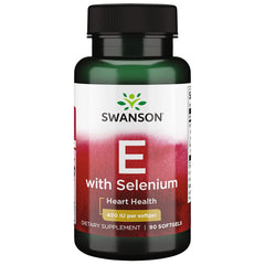 Front view of Swanson Vitamin E & Selenium 90 Sgels bottle