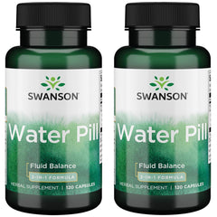 Swanson Super-Strength Water Pill 20 mg, 120 capsules, 2-pack bottle label - fluid management support
