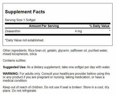 Zeaxanthin 4 mg softgels bottle opened