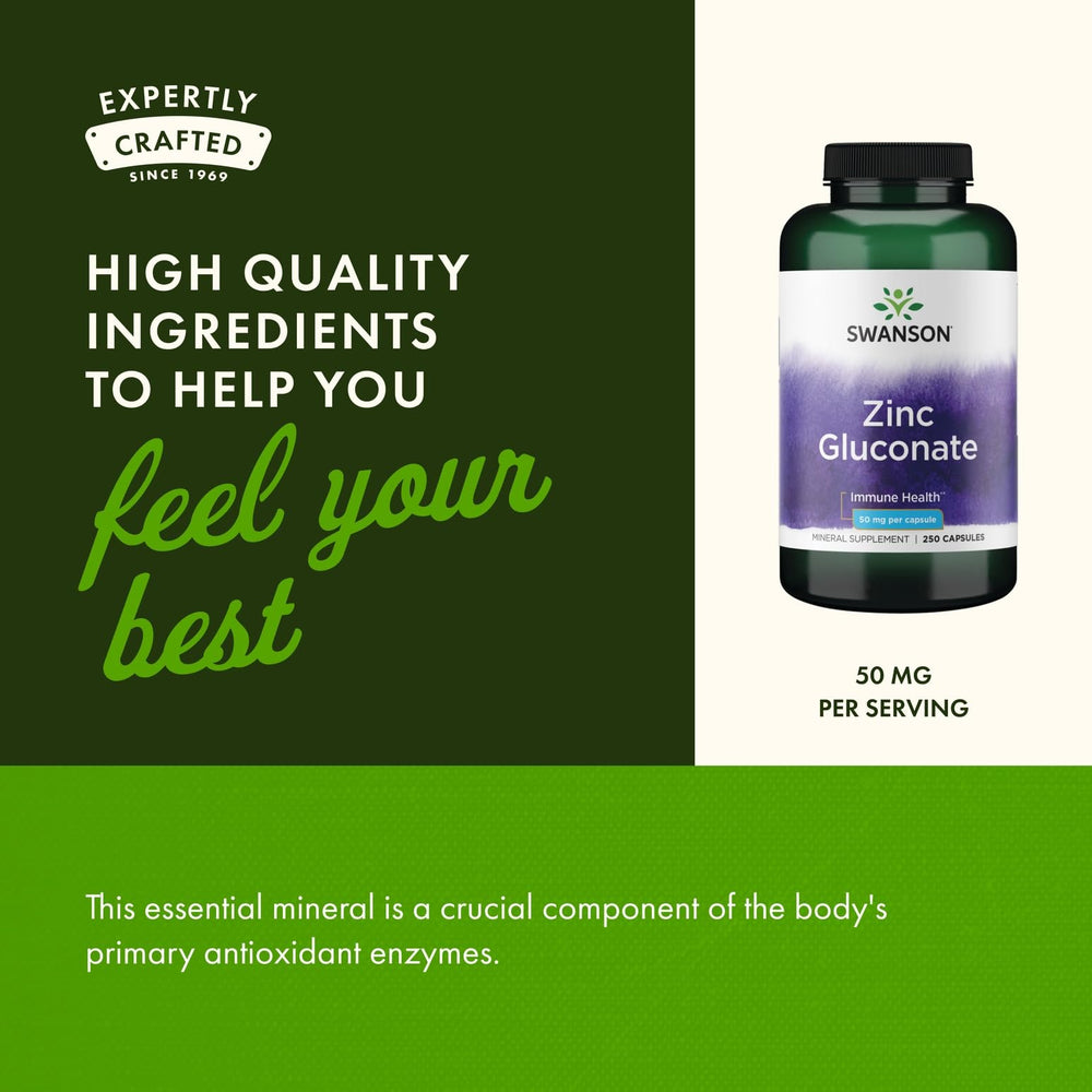 Zinc gluconate capsules designed for optimal absorption