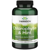 Front label of Swanson Chlorophyllin & Mint 500 Chwbls bottle