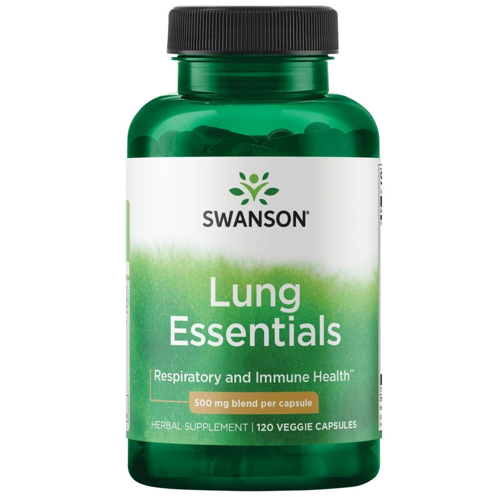 Swanson Lung Essentials 120 Veg Capsules bottle - front view