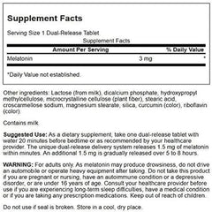 Close-up of Swanson Melatonin bottle label