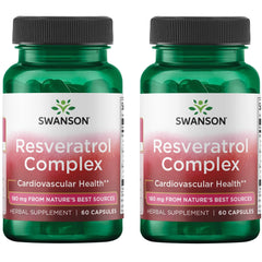 Swanson Resveratrol Complex – Cardiovascular Health Support (60 Capsules, 2 Pack)