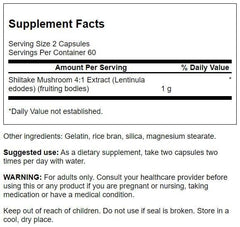 Close-up of Swanson Shiitake Mushroom Extract bottle and label