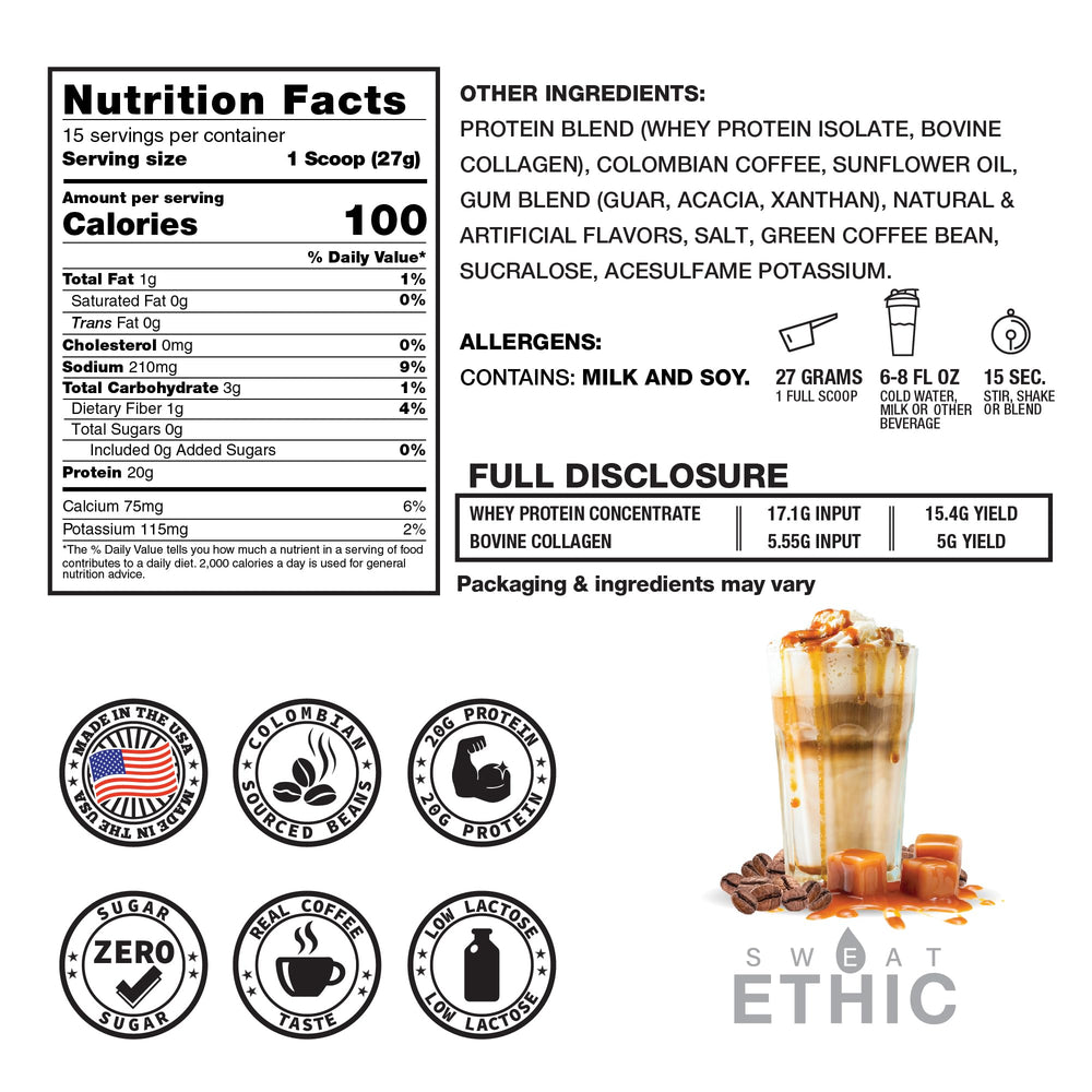Sweat Ethic Brew’D UP pours into a cup for a protein-rich coffee ritual