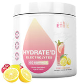 Sweat Ethic Hydrate’D Pink Lemonade bottle ready for workout hydration.