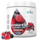 Sweat Ethic Hydrate’D Mixed Berry powder canister with label.