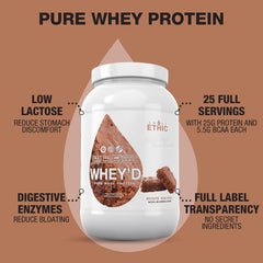 Sweat Ethic Whey'D scoop in tub showing convenient serving