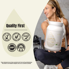 Open Sweat Ethic Wheyd tub showing powder for quick shakes.