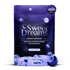 Bottle front view of SweetDreams Dream Gummies 60-count