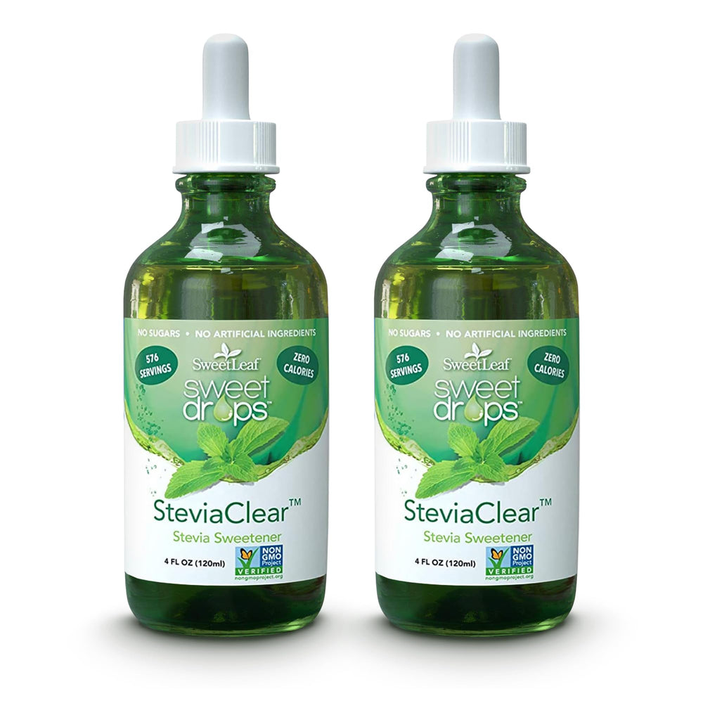 Front view of SweetLeaf Steviaclear 4 oz bottle set of 2