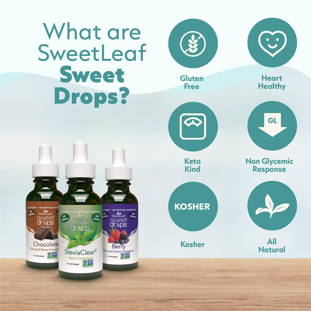 Kitchen scene with SweetLeaf Steviaclear bottles