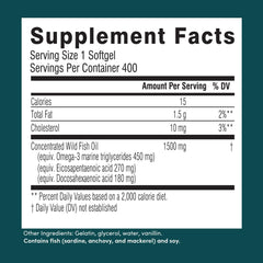 Bottle showing 400 softgels