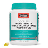 Swisse Wild Fish Oil Odorless bottle with softgels