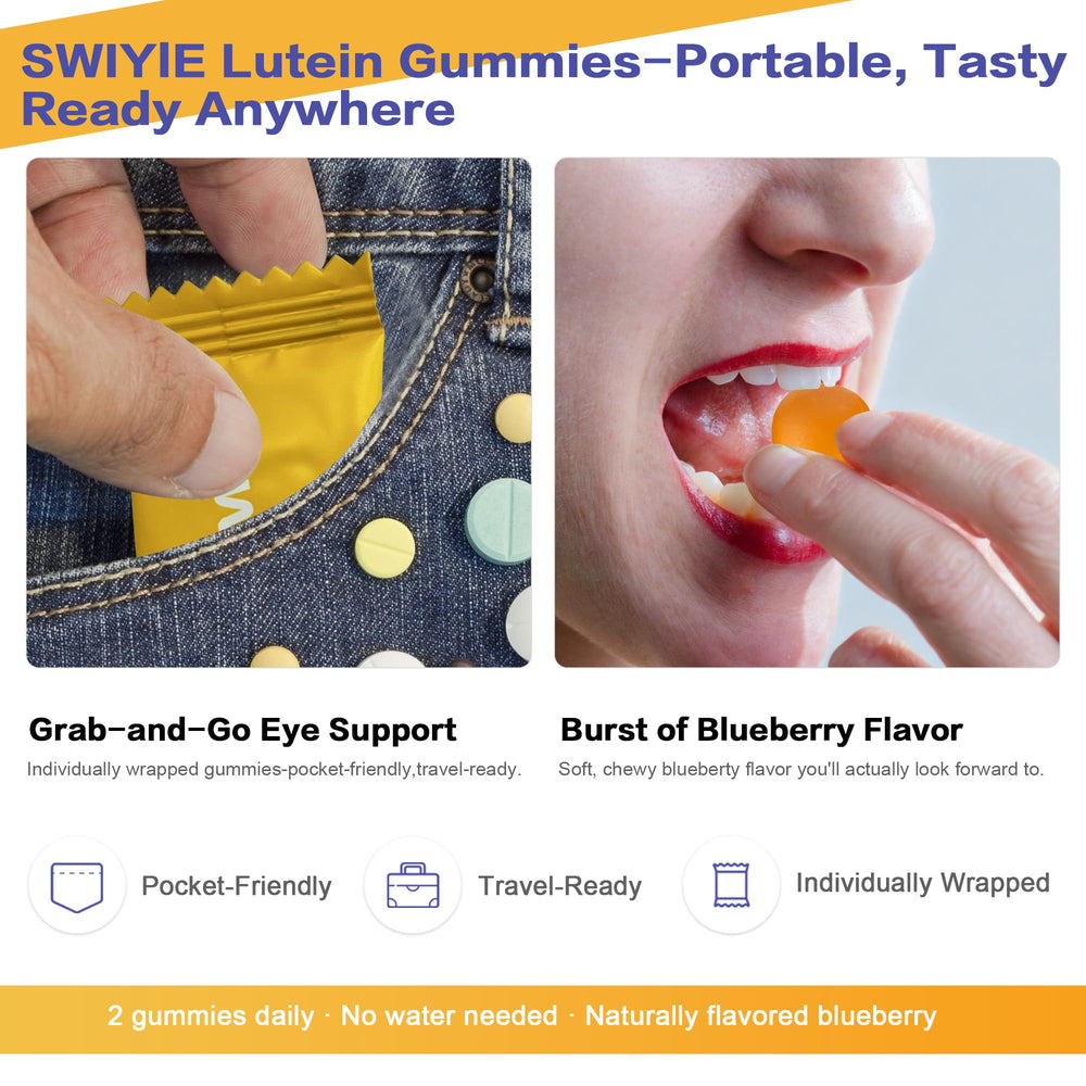 Swiyie Lutein Gummies bottle with label visible