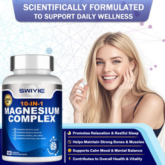 Capsules close-up of SWIYIE Magnesium Complex 10-in-1
