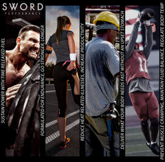 Nutrition information on SWORD Lemonade electrolyte packaging