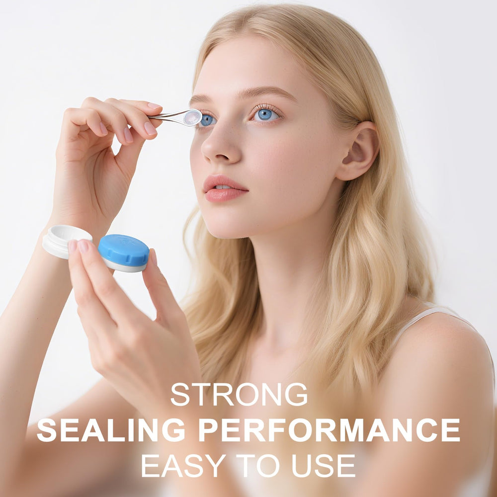 Leak-proof spiral top design on colorful lens case