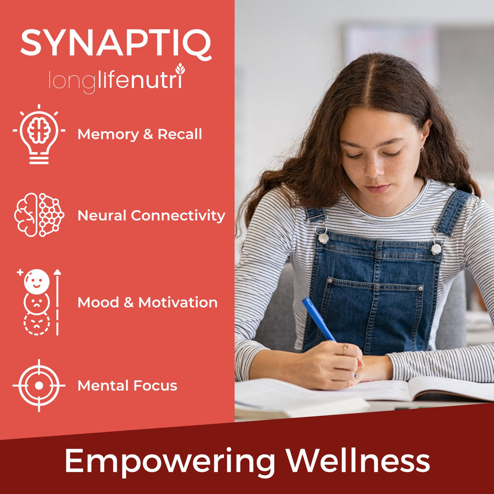 180 vegetarian capsules bottle of Synaptiq 1000mg