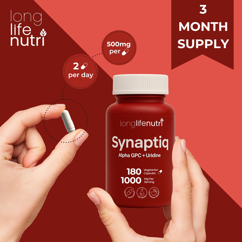 Graphic showing a 3-month supply of 180 capsules