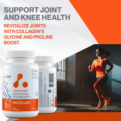 Lifestyle image of a person taking collagen supplement