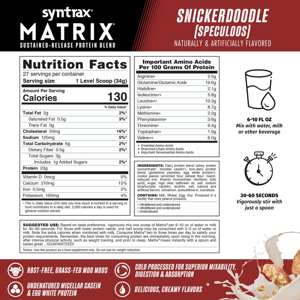 Syntrax Matrix shake glass-pouring creamy shake ready with snickerdoodle flavor