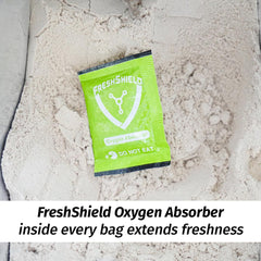 Syntrax Trophix grass-fed whey ingredient closeup emphasizes a clean protein source.