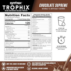 Syntrax Trophix micellar-casein-blend chocolate offers creamy, sustained release