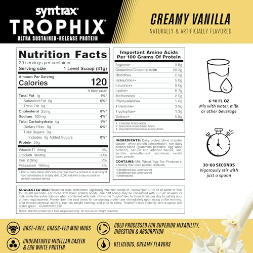 Syntrax Trophix vanilla shake glass shows creamy texture.