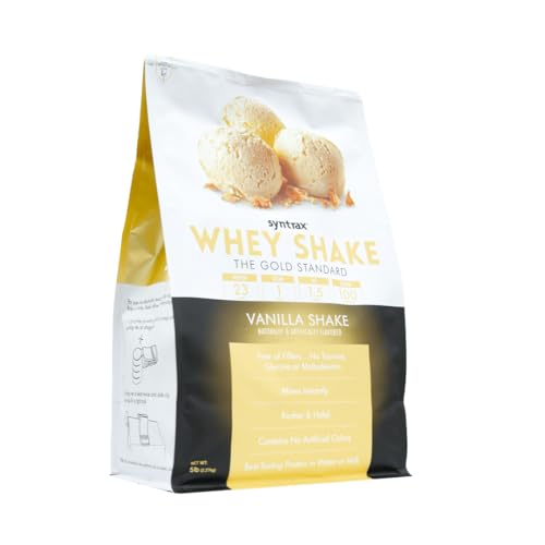 Syntrax Whey Shake ingredients label highlights rBST-free, grass-fed formula