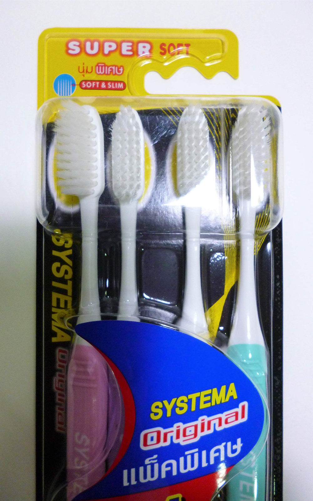 Systema Original Soft & Slim Bristles Toothbrushes – Slim handle, side view