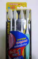 Systema Original Soft & Slim Bristles Toothbrushes – Family 4-pack