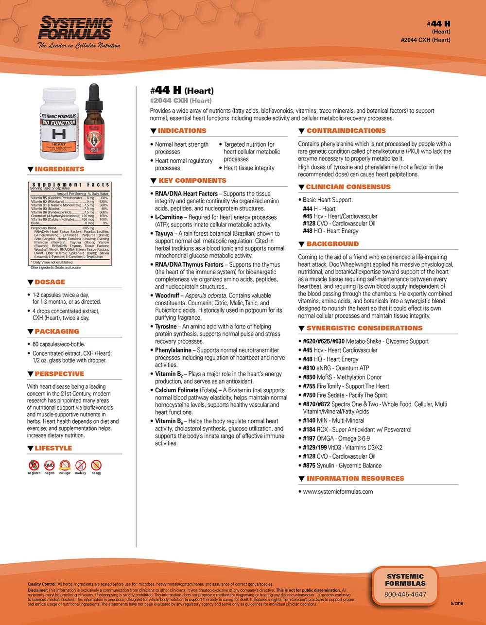 Close-up of herbal ingredients featured in Systemic Formulas 44 H Heart