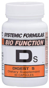 Digest S Systemic Formulas Ds bottle label promoting digestive health