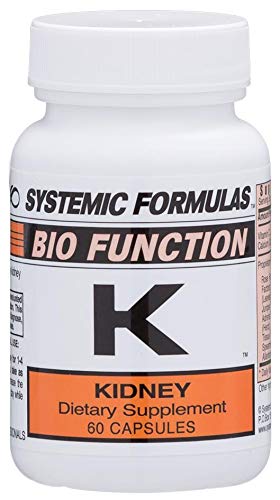 Systemic Formulas K Kidney Bio Function #56 bottle label for kidney support