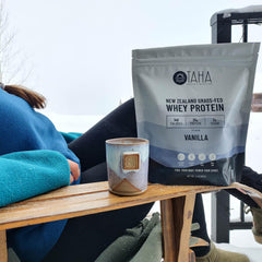 Taha Health & Nutrition oats with vanilla whey protein mix for extra protein.