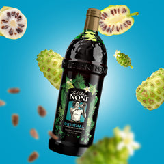 Pouring Tahitian Noni Juice into a glass