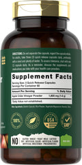 Back view of Tahoe Nutritionals Apple Cider Vinegar Capsules bottle with supplement facts