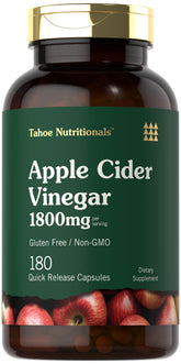 Tahoe Nutritionals Apple Cider Vinegar capsules bottle for easy daily use