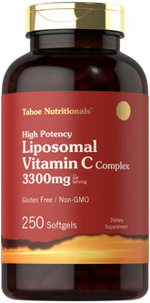 Front view of Tahoe Nutritionals Liposomal Vitamin C Complex bottle