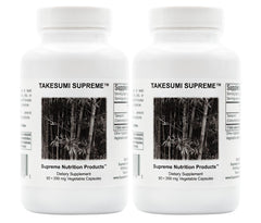 Front view of Supreme Nutrition Takesumi Supreme bamboo charcoal capsules 2-pack (180 capsules total)